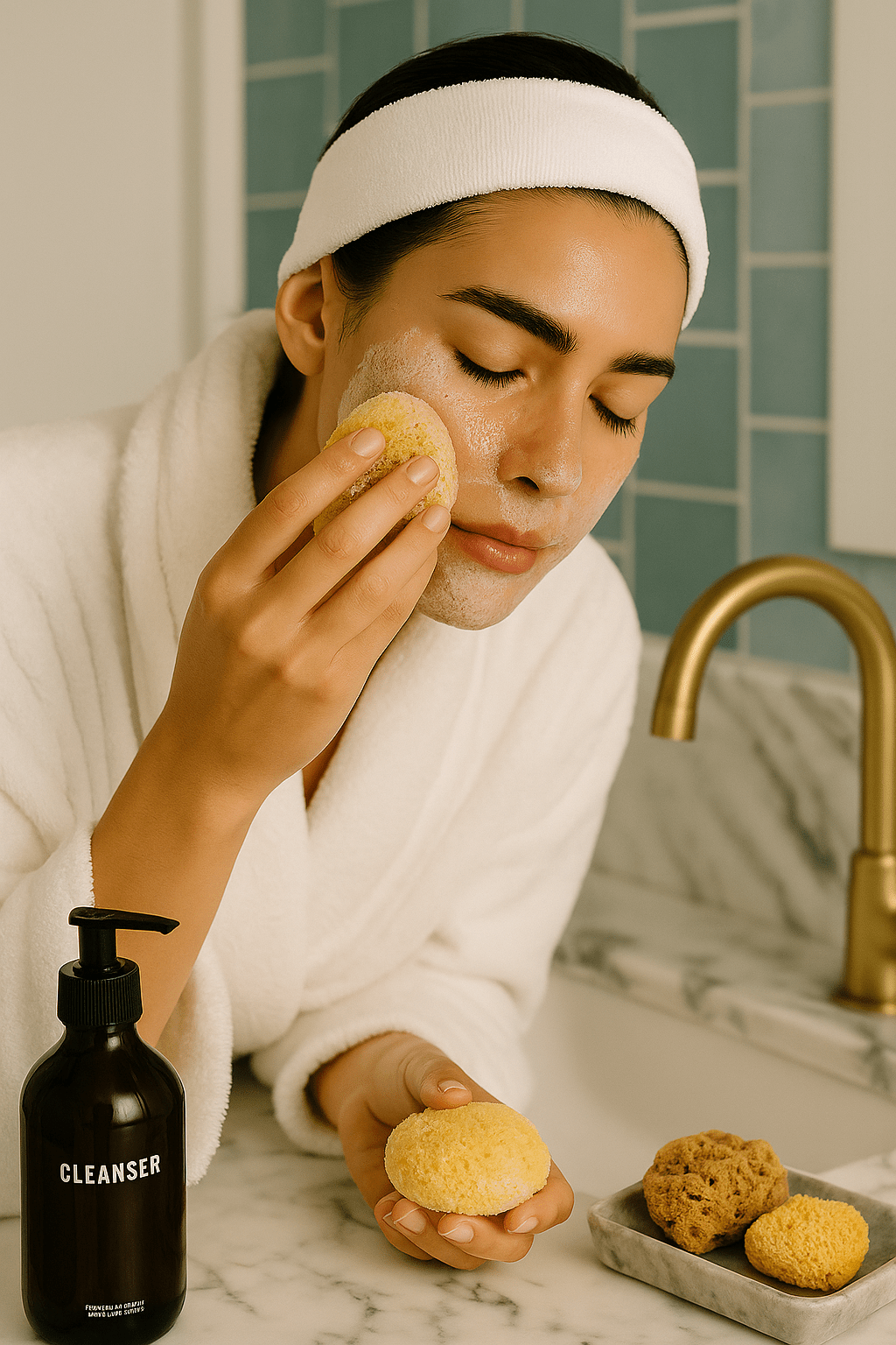 Daily Glow Sponge | Natural Facial Cleansing Sponge - Aqua Zoi
