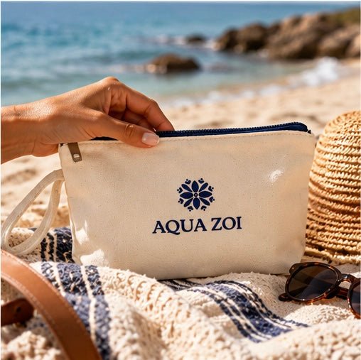 Canvas Gift Pouch - Aqua Zoi