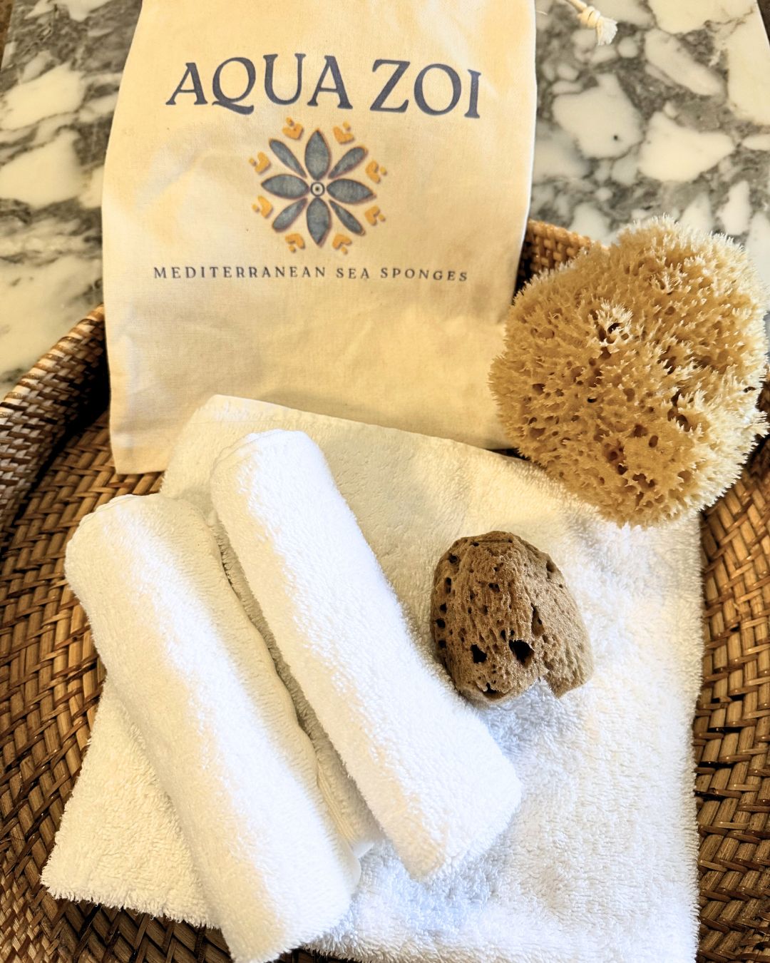 Radiant Ritual Set - Complete Face & Body Natural Sponge Bundle - Aqua Zoi