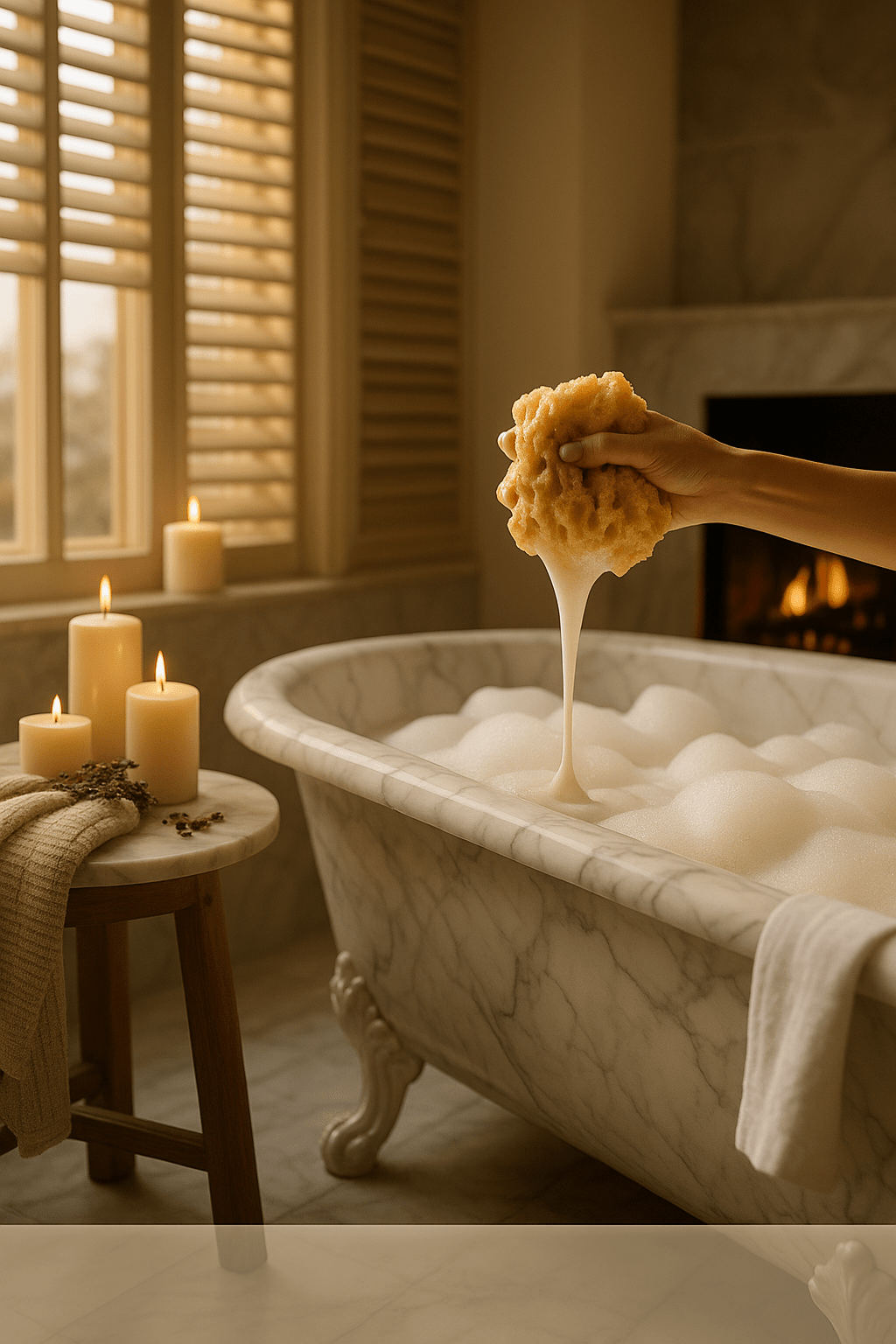 Silky Body Set - Luxe Bath Sponge & Pumice Stone Bundle - Aqua Zoi