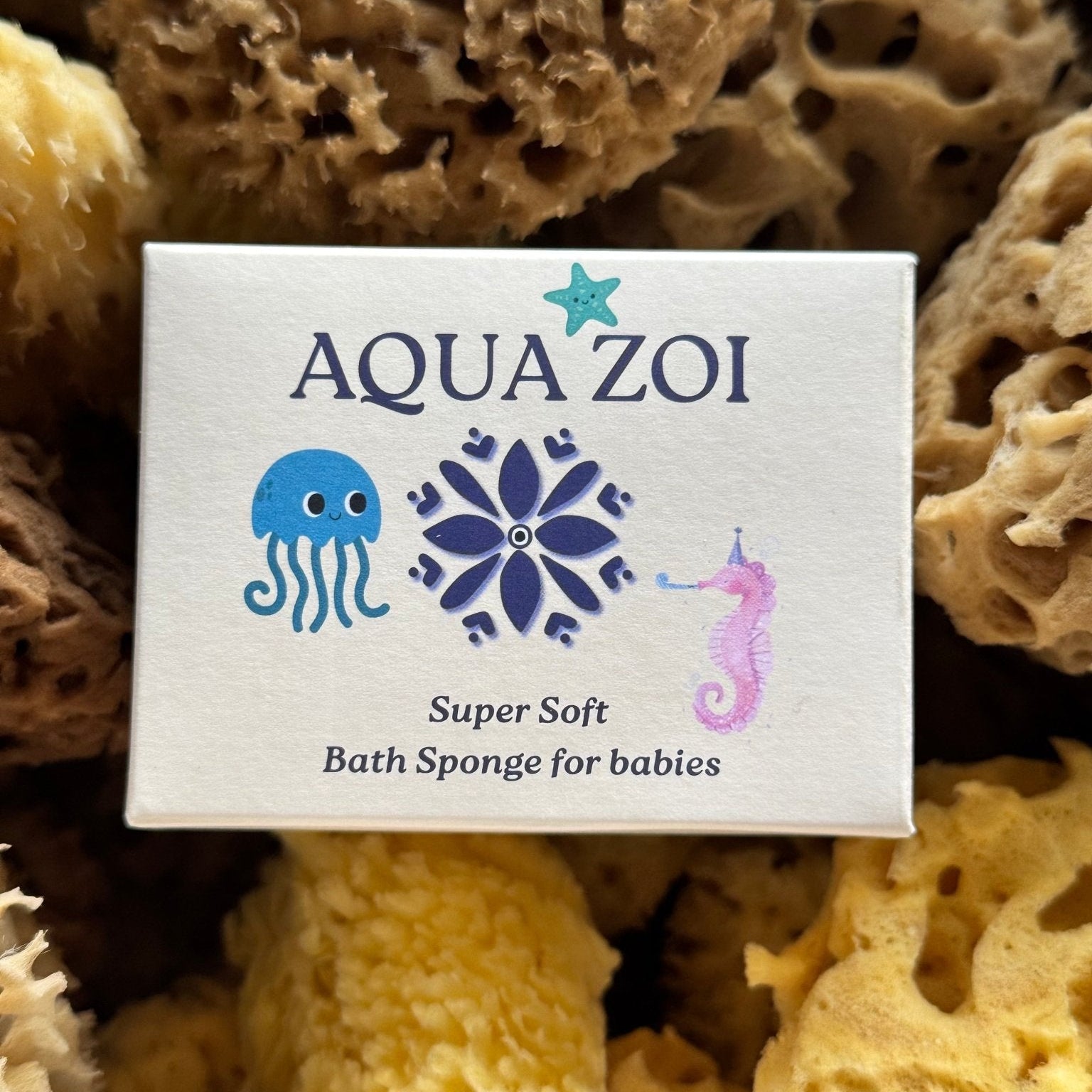 baby sea sponge and packaging